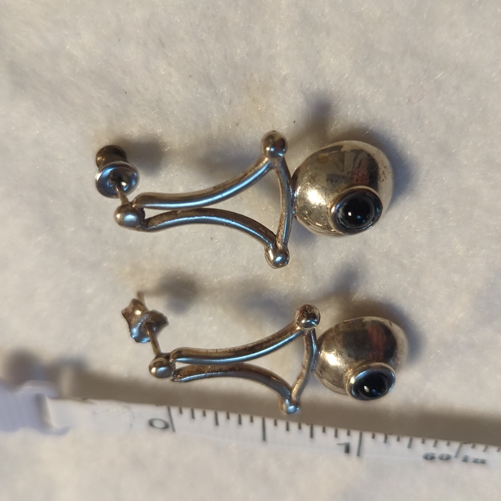 Elegant Sterling Silver and Black Onyx Earrings